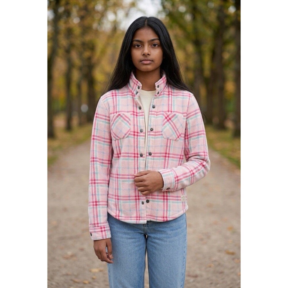 Vintage Weatherproof Girl's Sherpa Lined Snap Button Closure Fleece Jacket 14/16